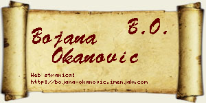 Bojana Okanović vizit kartica